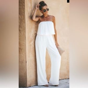 VICI strapless white jumpsuit
